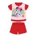   Nyári rövid ujjú pamut baba pizsama - Disney Minnie egér - piros - 86