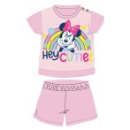   Nyári rövid ujjú pamut baba pizsama - Disney Minnie egér - világosrózsaszín - 92