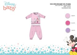   Téli pamut interlock baba pizsama - Disney Minnie egér - világosrózsaszín - 80