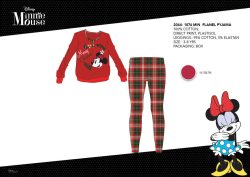   Téli vastag pamut gyerek pizsama - flanel pizsama - Disney Minnie egér - piros - 110