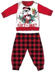   Disney Minnie egér téli vastag karácsonyi baba pizsama - pamut flanel pizsama - piros-fekete - 98