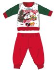   Disney Minnie egér téli vastag karácsonyi baba pizsama - pamut flanel pizsama - piros-zöld - 80