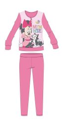   Disney Minnie egér téli pamut gyerek pizsama - interlock pizsama - pillangó mintával - rózsaszín - 134-140