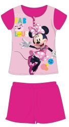   Disney Minnie egér nyári rövid ujjú gyerek pizsama - pamut jersey pizsama - pink - 122