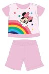   Disney Minnie egér nyári rövid ujjú baba pizsama - pamut jersey pizsama - szívárvány mintával - világosrózsaszín - 98