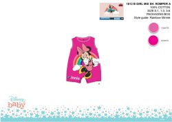   Disney Minnie egér nyári ujjatlan baba rugdalózó - szivárvány mintával - pink-rózsaszín - 0-1 hónapos babának