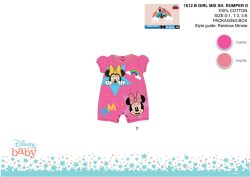  Disney Minnie egér nyári rövid ujjú baba rugdalózó - pink - 0-1 hónapos babának