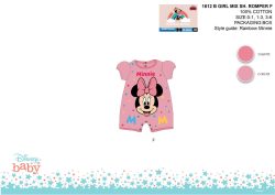   Disney Minnie egér nyári rövid ujjú baba rugdalózó - rózsaszín - 0-1 hónapos babának