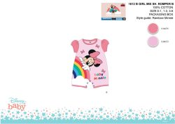  Disney Minnie egér nyári rövid ujjú baba rugdalózó - világosrózsaszín-rózsaszín - 1-3 hónapos babának