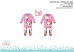   Disney Minnie egér baba rugdalózó előkével - világosrózsaszín-lila - 1-3 hónapos babának