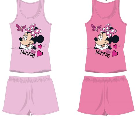 Disney Minnie egér pamut nyári együttes - trikó-rövidnadrág szett - rózsaszín - 122