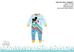   Disney Mickey egér baba rugdalózó - világoskék-sárga - 1-3 hónapos babának