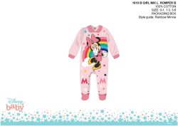   Disney Minnie egér baba rugdalózó - galléros - világosrózsaszín-rózsaszín - 0-1 hónapos babának