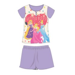   Nyári rövid ujjú gyerek pamut pizsama - Disney Hercegnők - világoslila - 98
