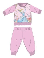   Disney Hercegnők téli pamut baba pizsama - interlock pizsama - világosrózsaszín - 92