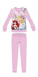   Disney Hercegnők téli pamut gyerek pizsama - interlock pizsama - világosrózsaszín - 110