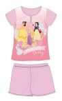   Disney Hercegnők nyári rövid ujjú gyerek pizsama - pamut jersey pizsama - világosrózsaszín - 98
