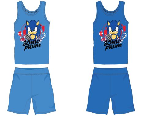 Sonic pamut nyári együttes - trikó-rövidnadrág szett - világoskék - 110