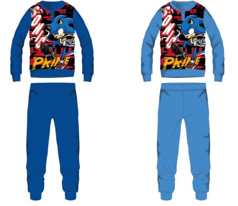 Sonic pamut flanel gyerek pizsama - világoskék - 98