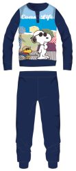   Snoopy hosszú vékony pamut gyerek pizsama -  jersey pizsama - sötétkék - 122