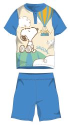   Snoopy rövid ujjú nyári pamut pizsama - gyerek jersey pizsama - világoskék - 110