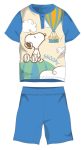 Snoopy rövid ujjú nyári pamut pizsama - gyerek jersey pizsama - világoskék - 98 Snoopy rövid ujjú nyári pamut pizsama - gyerek jersey pizsama - világoskék - 98