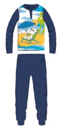   Snoopy hosszú vékony gyerek pizsama - pamut jersey pizsama - sötétkék - 128