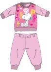   Snoopy hosszú vékony baba pizsama - pamut jersey pizsama - világosrózsaszín - 80