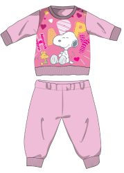   Snoopy hosszú vékony baba pizsama - pamut jersey pizsama - világosrózsaszín - 92