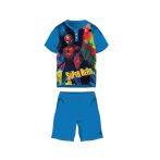   Nyári rövid ujjú gyerek pamut pizsama - Pókember - Super Hero felirattal - középkék - 110