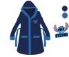 Disney Stitch kapucnis pamut köntös kisfiúknak - sötétkék - 122-128 Disney Stitch kapucnis pamut köntös kisfiúknak - sötétkék - 122-128