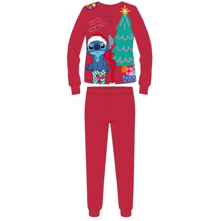Stitch vastag interlock karácsonyi pamut pizsama kisfiúknak - 128