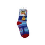   Csúszásgátlós gyerek bokazokni - Toy Story - teliplüss - kék csíkos - 23-26