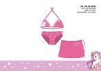   Unikornis fürdőruha szett kislányoknak - bikini háromszög felsőrésszel+szoknya - rózsaszín - 110