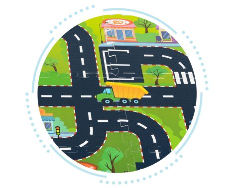 Habszivacs puzzle szőnyeg városi utcák