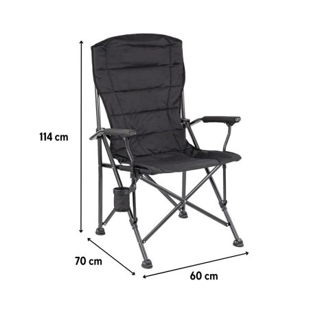 Leziter XL karfás horgász szék pohártartóval fekete