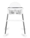 Etetőszék 2 az 1-ben tálcával övekkel fehér
