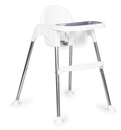 Etetőszék 2 az 1-ben tálcával övekkel fehér