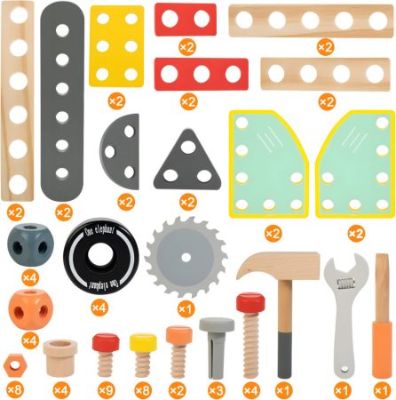 Fa gyerek szerelőasztal, barkácspad