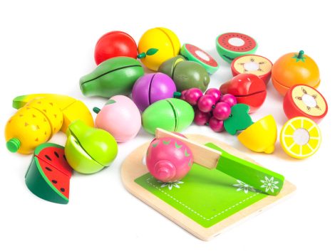 Fa gyümölcsszeletelő készlet, 20 darabos