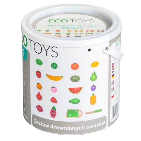 Fa gyümölcsszeletelő készlet, 20 darabos