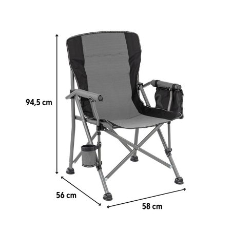 Leziter Comfort karfás horgász szék pohártartóval szürke