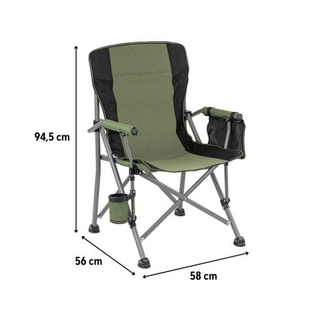 Leziter Comfort karfás horgász szék pohártartóval zöld