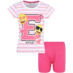 Emoji csíkos-pink pizsama