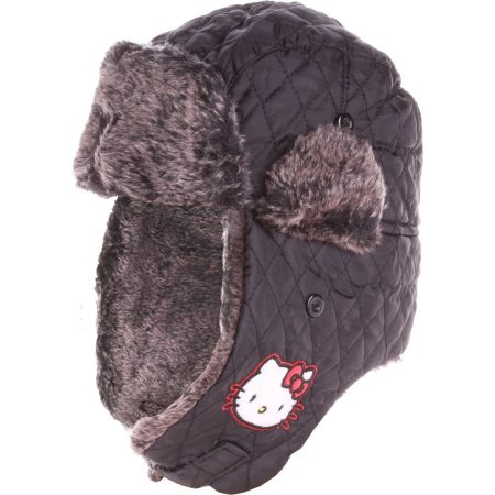 Hello Kitty fekete prémes sapka