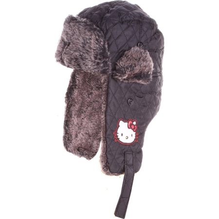 Hello Kitty fekete prémes sapka