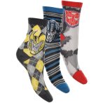 Transformers kárókockás-csíkos-szürke zokni szett