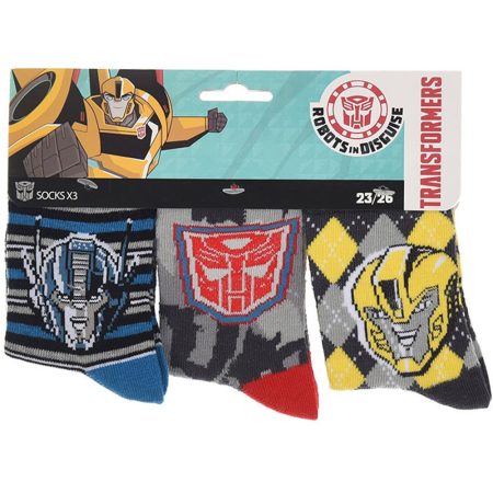 Transformers kárókockás-csíkos-szürke zokni szett