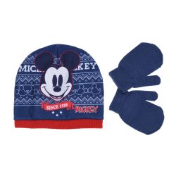 Mickey sötétkék sapka-kesztyű szett