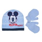 Mickey világoskék sapka-kesztyű szett